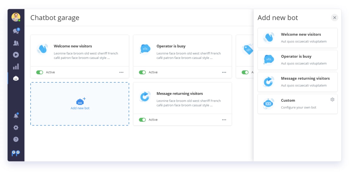 Chatbot Dashboard smartsupp