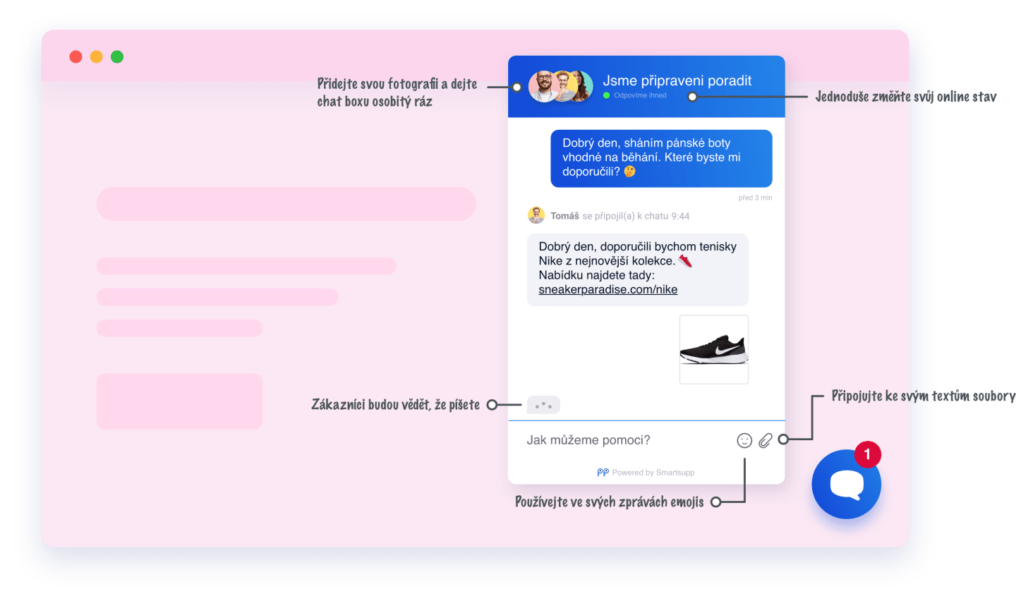 Smartsupp chat box na vašem webu