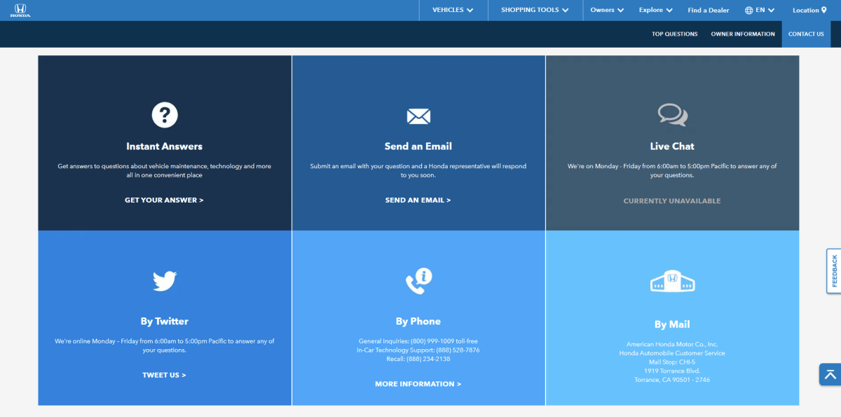 honda customer service