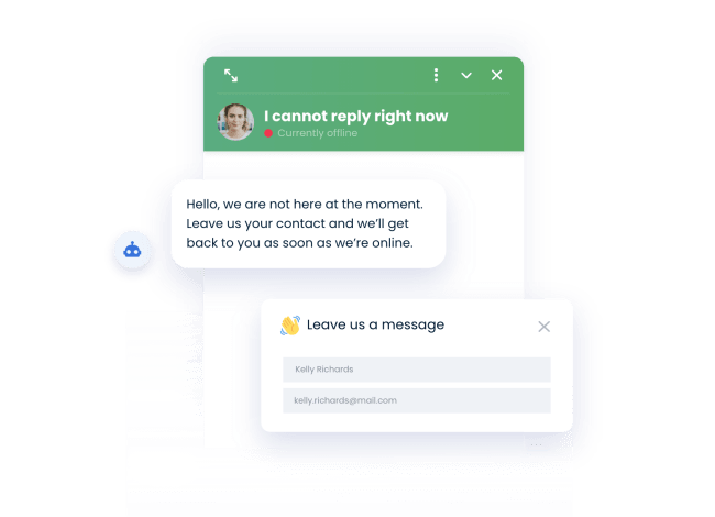 Smartsupp chatbot asking visitors to fill the contact information and generating a leads