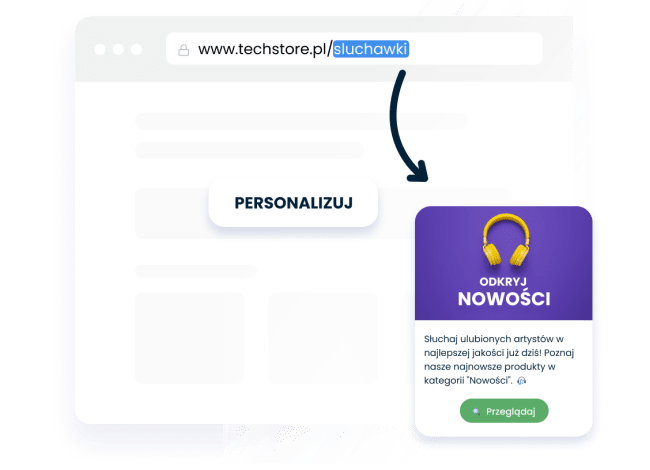 wiadomość o najnowszych produktach w sklepie internetowym